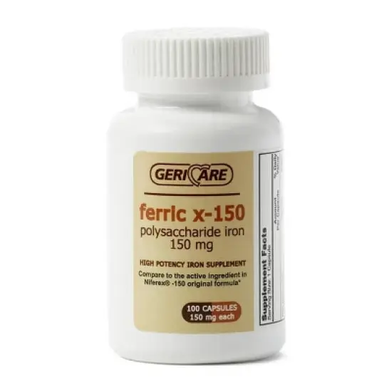 Geri Care Ferric X-150 Polysaccharide Iron Capsules, 100 Count image {2}