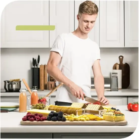 Srenta Clear Cracker Tray for Serving, Set of Rectangular Cracker Holder for Serving Trays, Acrylic Food Display Cracker Serving Stand for Home image {4}