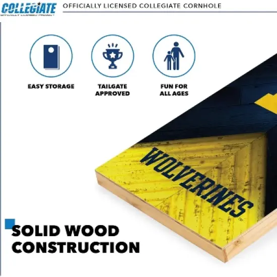 NCAA Michigan Wolverines 2'x4' Wood Cornhole Set image {2}