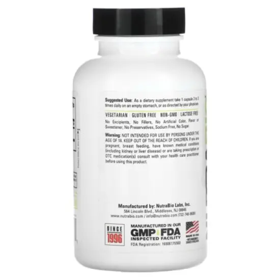 NutraBio L-Carnitine, 500 mg, 90 Veggie Capsules image {2}