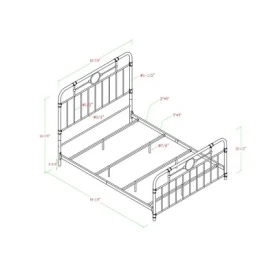 Raven Industrial Vintage Metal Pipe Bed - Saracina Home image {5}