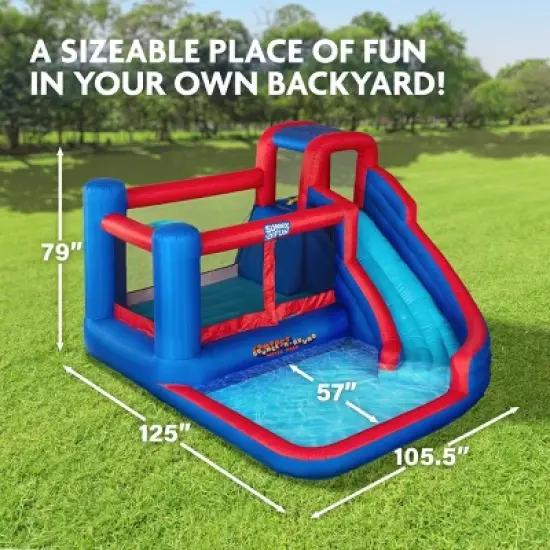 Sunny & Fun Small Inflatable Kids Backyard Water Slide Park image {1}
