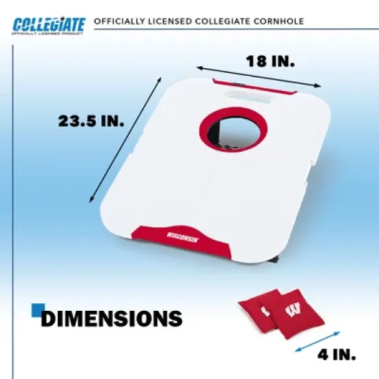 NCAA Wisconsin Badgers All-Weather Travel Cornhole Set image {4}