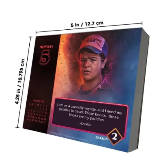 Netflix 2026 Stranger Things Dayata Time 6.12"x5.37" Box Calendar image {9}