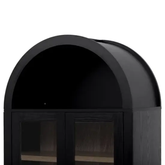 Bella Depot Farmhouse 71"H Arched Kitchen Pantry Cabinet with Drawers and Adjustable Shelves, Glass Doors image {12}