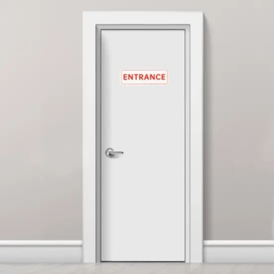 Unique Bargains Acrylic Self-Adhesive Decor Smooth Business ENTRANCE Sign 2 Pcs image {3}