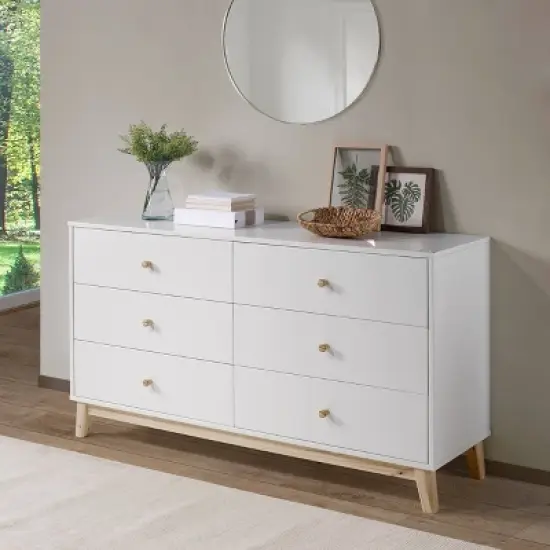 60" 6 Drawer Double Dresser - Alaterre Furniture image {2}