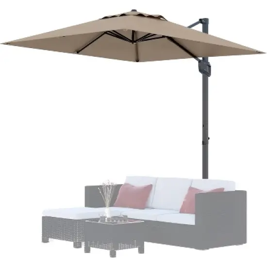 10' x 10' Extra Large Square Cantilever Umbrella - UV Protection, Adjustable Tilt, Sturdy Base, Easy Assembly, and Weather-Resistant Fabric. image {8}