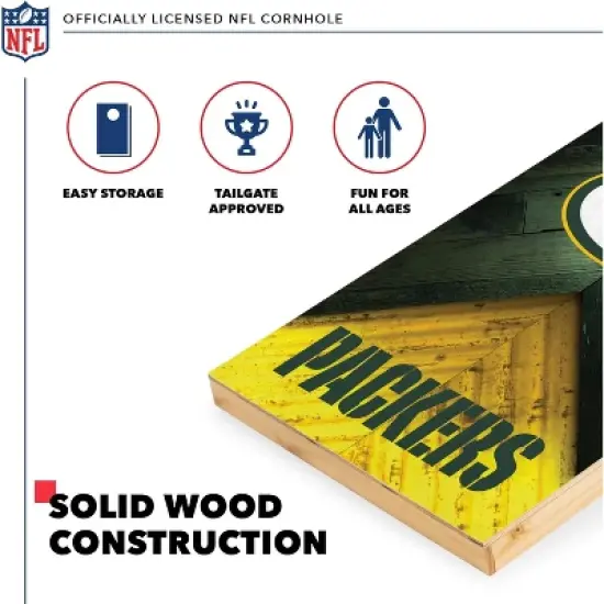 NFL Green Bay Packers 2'x4' Wood Cornhole Set image {2}