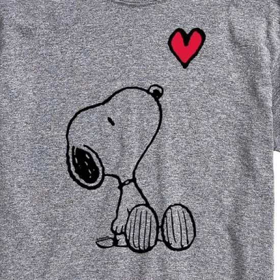 Men's - Peanuts - Snoopy with Red Heart Short Sleeve Graphic T-Shirt image {1}