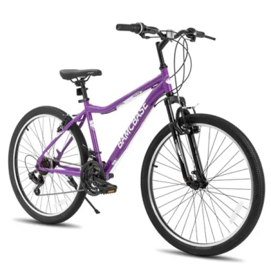 BAMCBASE Lilac 26 Inch Mountain Bike for Women Men, 21 Speed Steel Frame Adult Bicycle, MTB Bikes with Suspension Fork image {11}