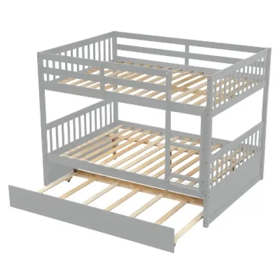 Full Over Full Bunk Bed with Trundle Bed and Ladder-ModernLuxe image {5}