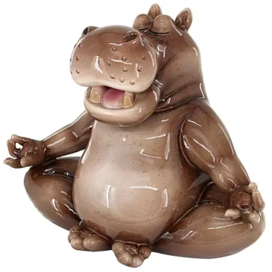 Design Toscano A Ton of Zen Yoga Hippo Garden Statue image {2}