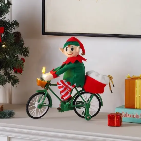 Mr. Christmas Animated LED Cycling Elf Musical Christmas Decoration, 11.5" image {2}