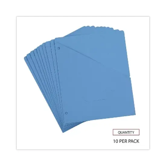 Universal Slash-Cut Pockets for Three-Ring Binders Jacket Letter 11 Pt. Blue 10/Pack 61681 image {3}