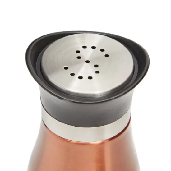 Juvale Stainless Steel Copper Salt and Pepper Shakers Set with Glass Bottom, Perforated "S" and "P" Caps for Kitchen, 4oz image {5}