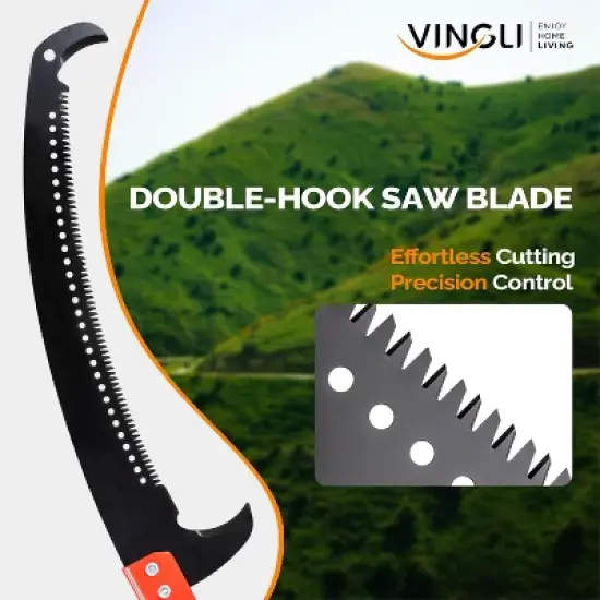VINGLI 26ft Manual Extendable Tree Pruner Pole Saw, Tree Cutter with 5-section for Pruning Palms and Shrubs image {3}