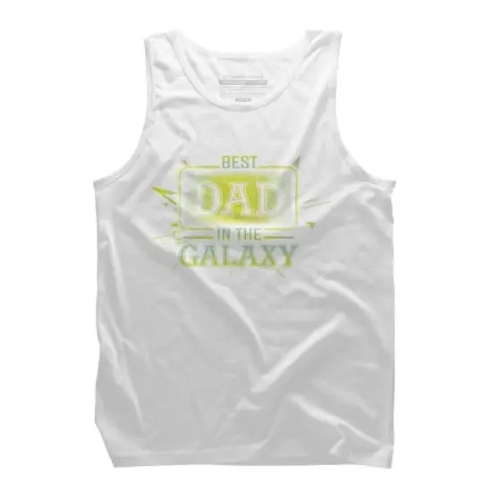 Men's Design By Humans Best Dad In Galaxy Badge By AmusingDesignCo Tank Top image {7}