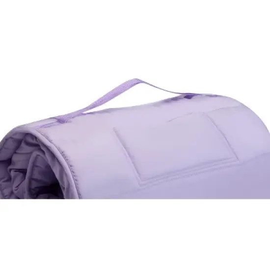 EVERYDAY KIDS Toddler Nap Mat &ndash;Solid Lavender&ndash; Soft Microfiber, Rollup with Handle & Pillow, for Preschool, Daycare, or Travel -Ages 2-6 years image {4}
