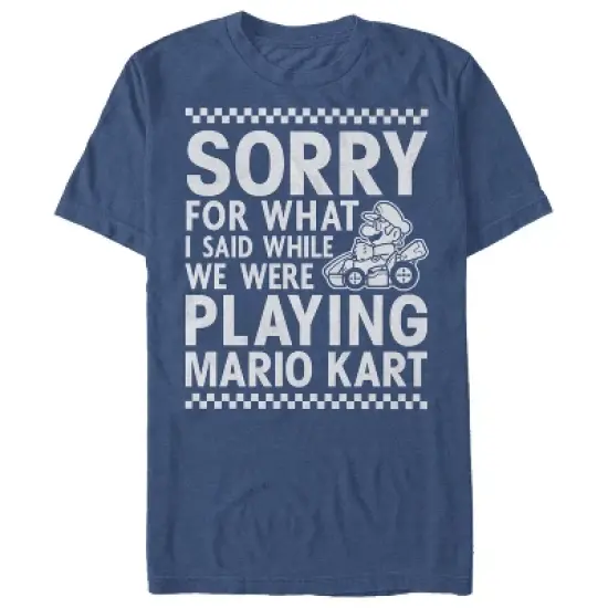 Men's Nintendo Sorry For What I Said Playing Mario Kart T-Shirt image {3}