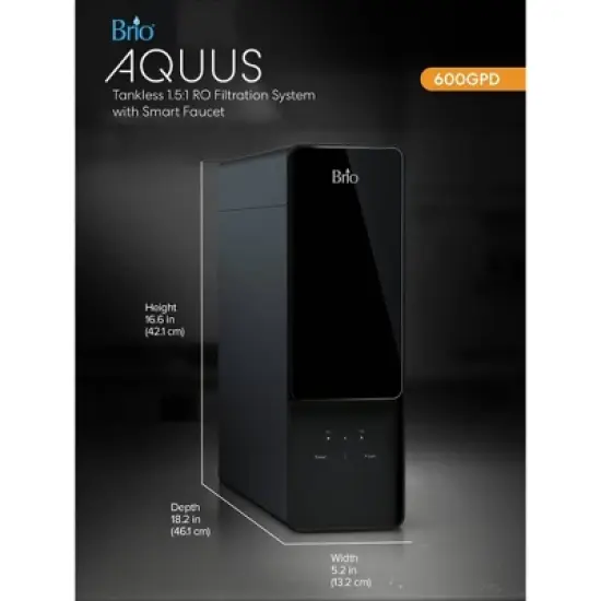 BRIO Tankless RO Reverse Osmosis Water Filtration System 600GPD image {4}