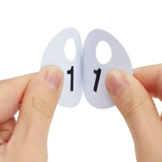 Juvale 2 Sets of Round Numbered Tags 1-300, Double-Sided Plastic Coat Check Tickets, 600 Pieces Total image {5}