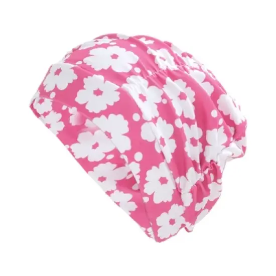 Unique Bargains Nylon Floral Pattern Swimming Cap 1 Pc image {7}