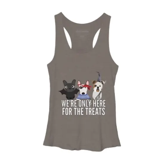Women's Design By Humans Dog Halloween - We're Only Here For The Treats By PedigreePrints Racerback Tank Top image {4}
