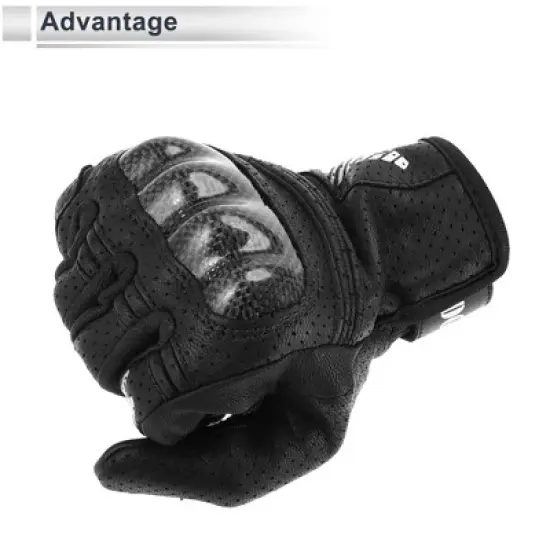 Unique Bargains Motorbike Gloves Spring Summer Breathable Smartphone Touch Black 1 Pair image {4}