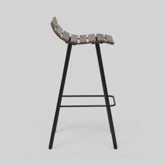 Set of 2 Pepperwood Wooden Barstool - Christopher Knight Home image {2}