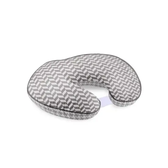 Bacati - 3 pc Houndstooth/Herringbone Gray Muslin Hugster Feeding & Infant Support Nursing Pillow with 2 removable zippered covers  image {6}