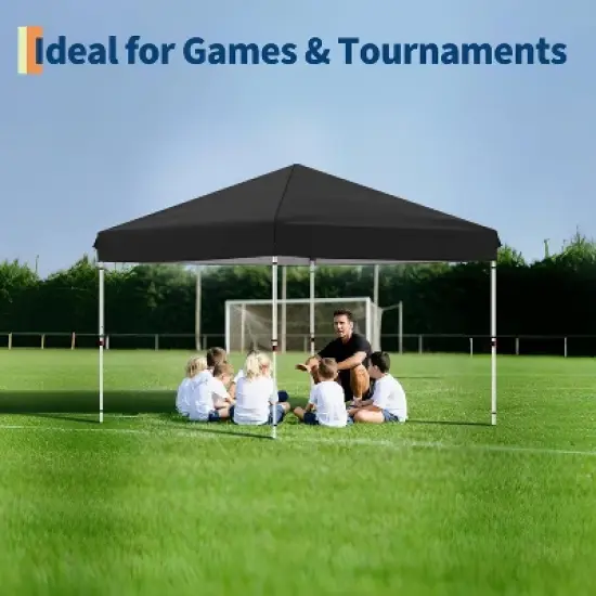10'x10' Instant Pop Up Canopy with 4 Sidewalls, Heavy Duty Commercial Tent Includes Stakes/Ropes/Sandbags, Perfect for Outdoor Markets, Events image {7}
