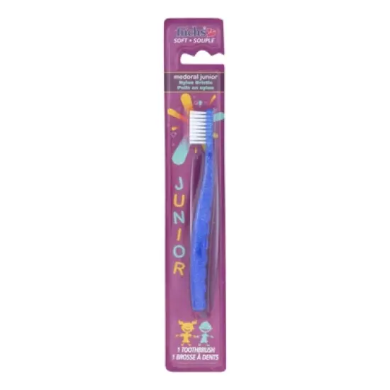 Fuchs Soft Medoral Junior Nylon Bristle Toothbrush Blue - 12 ct image {1}