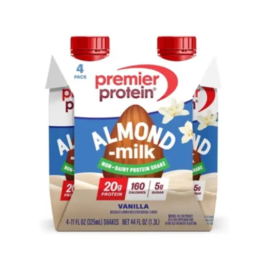 Premier Protein Almond Milk Shake - Vanilla - 11 fl oz/4pk image {7}