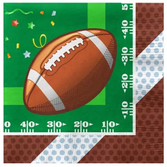 Treasures Gifted Football Birthday Party Supplies - Napkins - 32 Pack image {1}