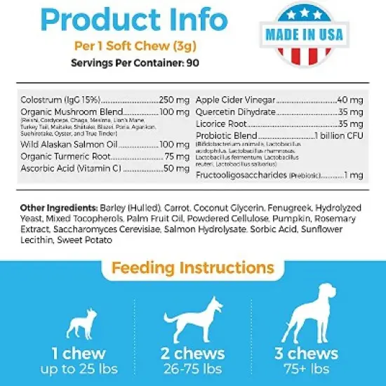 Shed Defender Allergy & Immune System Soft Chew Supplements for Dogs - Skin & Seasonal Allergy Relief - 90 ct. image {4}