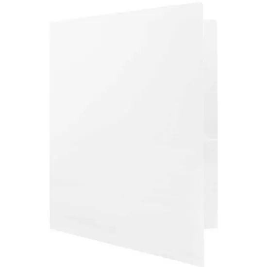 JAM 6pk 2 Pocket Heavy Duty Plastic Folders - White image {3}
