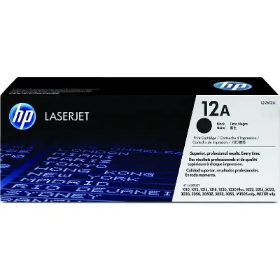HP 12A Black Original LaserJet Toner Cartridge, ~2,000 pages, Q2612A image {6}