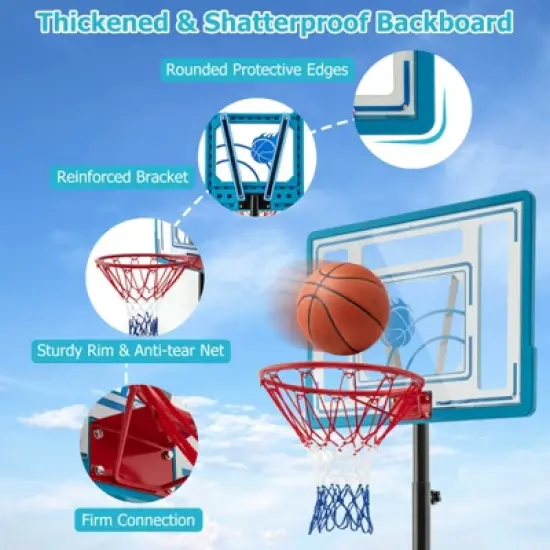 Safstar Pool Basketball Hoop 3.8-4.4 FT Adjustable Poolside Basketball Goal System image {5}