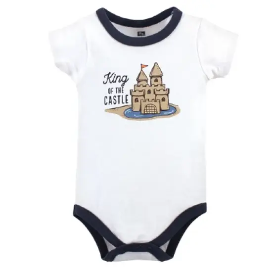Hudson Baby Infant Boy Cotton Bodysuit, Shorts and Shoe 3pc Set, Sandcastle image {2}