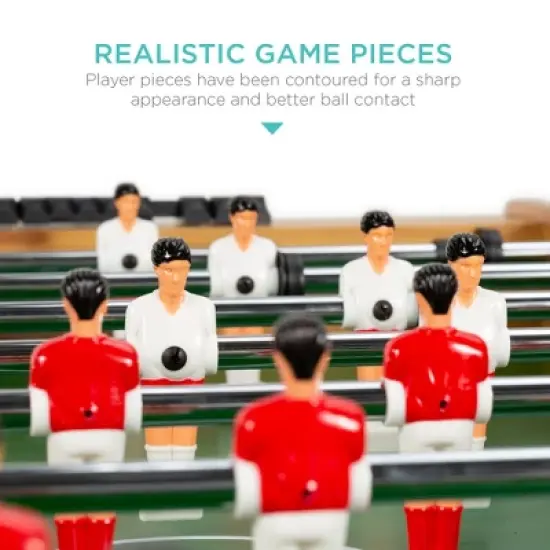 Best Choice Products 48in Competition Sized Foosball Table for Home, Game Room w/ 2 Balls, 2 Cup Holders - Light Brown image {4}