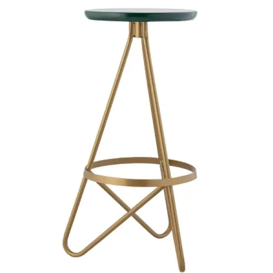 JONATHAN Y Spiroa Modern Industrial Metal Backless Circular Bar Stool image {5}