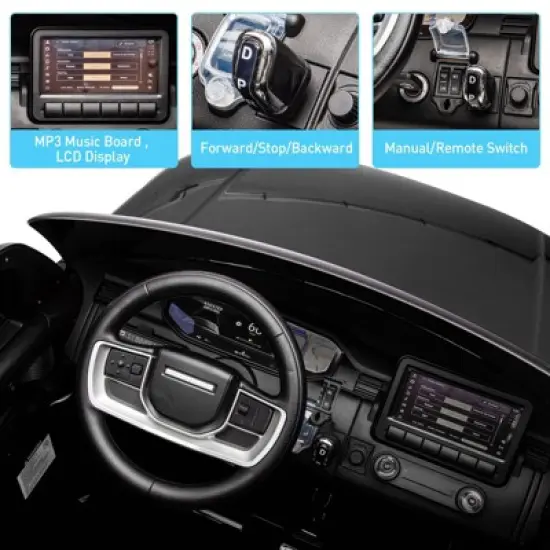 24V Ride On Toy, Licensed Land Rover Kids Car, 2-Seater Ride On Car with Parent Remote Control, Toy Storage Box, 3 Speeds, LCD Display, Lockable Doors image {5}