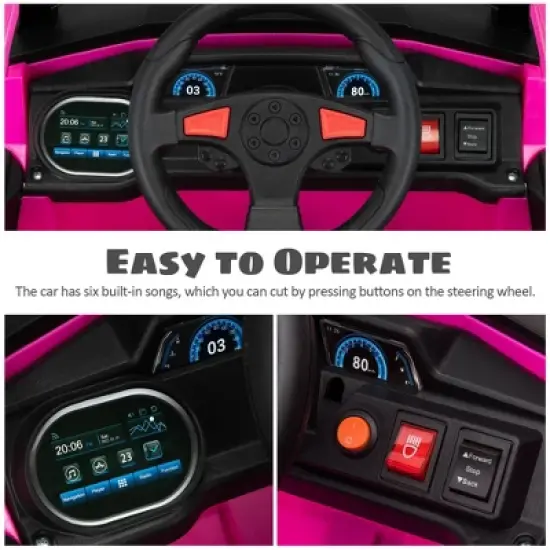 Sandinrayli 12V Kids Ride on Car, Electric Off-Road UTV Truck, Double Open Doors, Safety Belt, Horn, Music, and Lights for Kids 3-5 Years image {3}