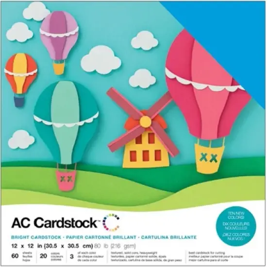 American Crafts Variety Cardstock Pack 12"X12" 60/Pkg-Brights image {2}