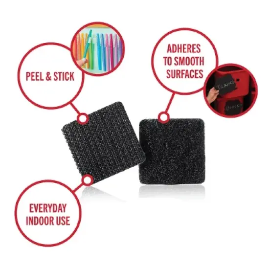 VELCRO 7/8" 12ct Sticky Back&nbsp;Squares Mounting Adhesive for Classroom and Office Organization Black image {2}