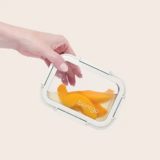 Bentgo 2pc Glass Meal Prep Container Set White Stone: Leakproof, Tempered Glass Lids, Dishwasher-Safe image {4}