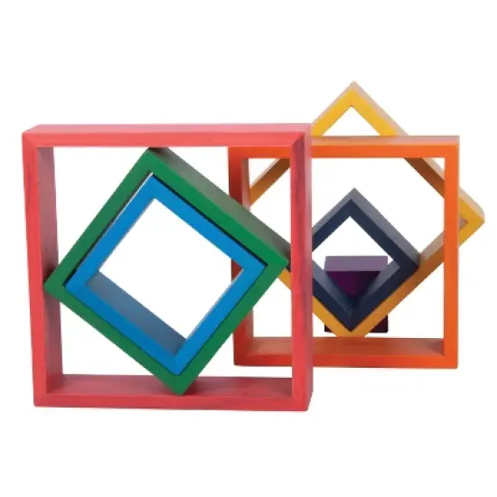 TickiT Wooden Rainbow Architect Squares, Set of 7 image {5}