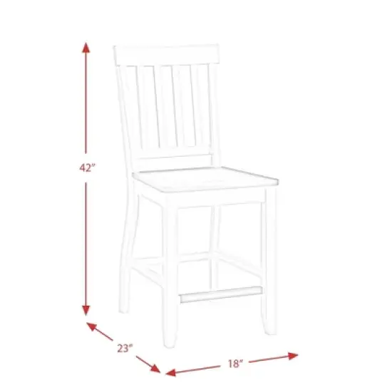 2pc Jamison Two-Tone Counter Height Barstool White - Picket House Furnishings image {12}
