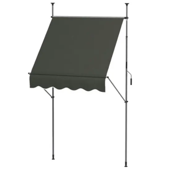 Resenkos Patio Awning, Outdoor Sun Shade Shelter Cover Awnings,6.5' x 4' Manual Retractable Awning, Non-Screw Patio Awning, UV Resistant, image {11}